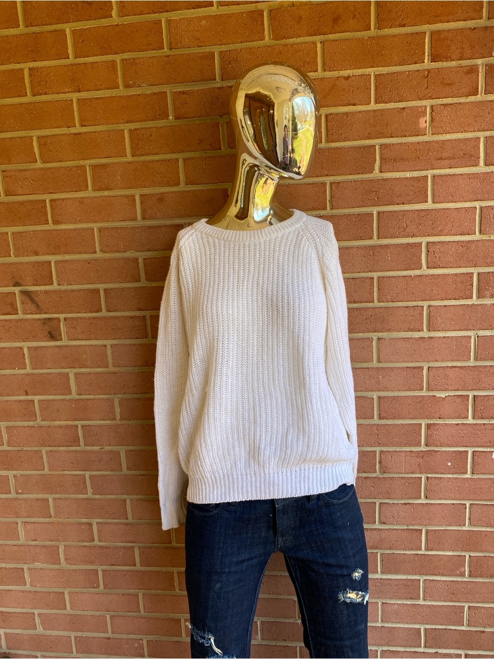 American Vintage Cream Crewneck Knit crewneck Sweater